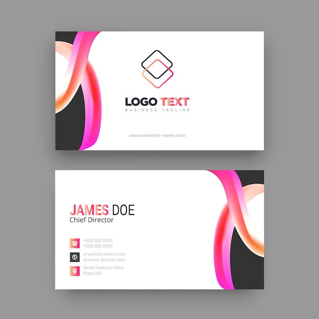 Modelo de tarjeta de visita vectorial moderno, creativo y limpio