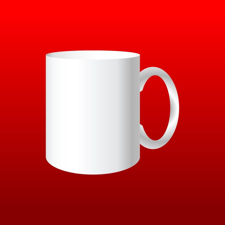 Vector modelo de taza blanca en blanco