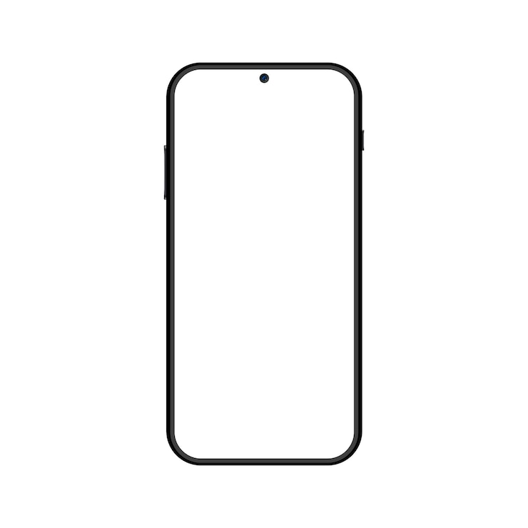 Modelo de teléfono inteligente moderno con pantalla negra