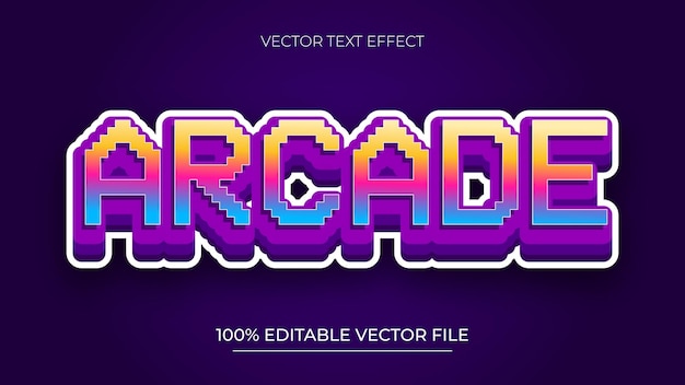 Modelo de tipografía de fuente pixelada editable Estilo de efecto de texto con color neón