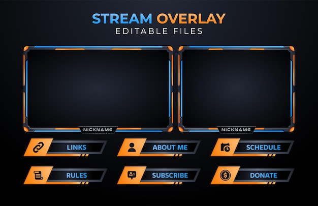 Modelo de transmisión de superposición de tecnología moderna para streamer o jugador