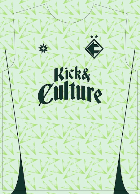 Modelo de triángulo de flecha de menta Impresión de sublimación de la camiseta de fútbol