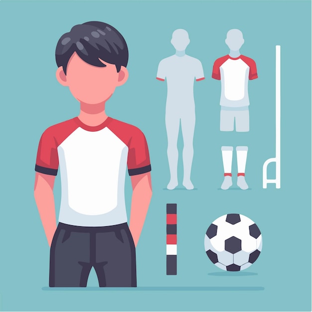 Vector modelo de uniforme de fútbol