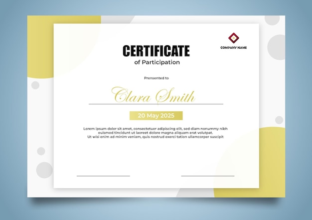 Modelo de vector de certificado moderno y colorido