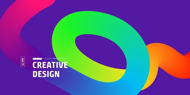 Modelo de vector de gradiente de diseño de ondas de colores abstractos