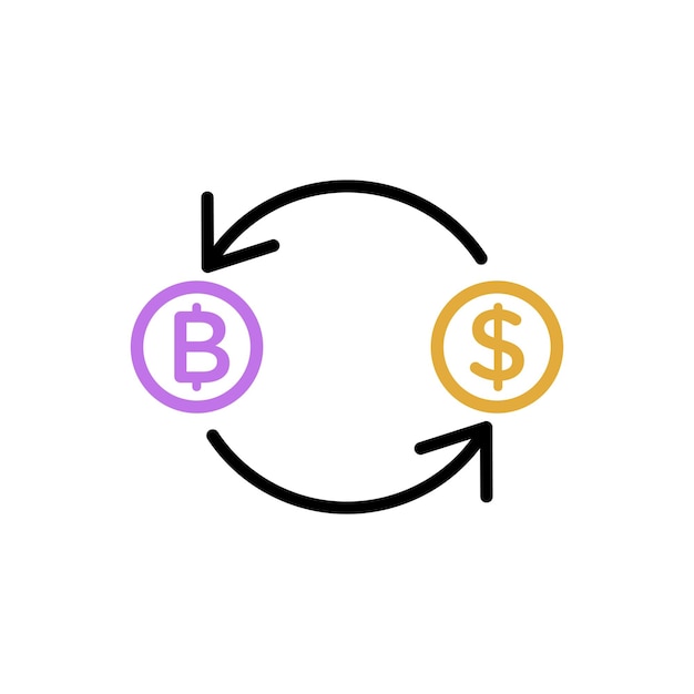 Modelo de vector de iconos de conversión de divisas