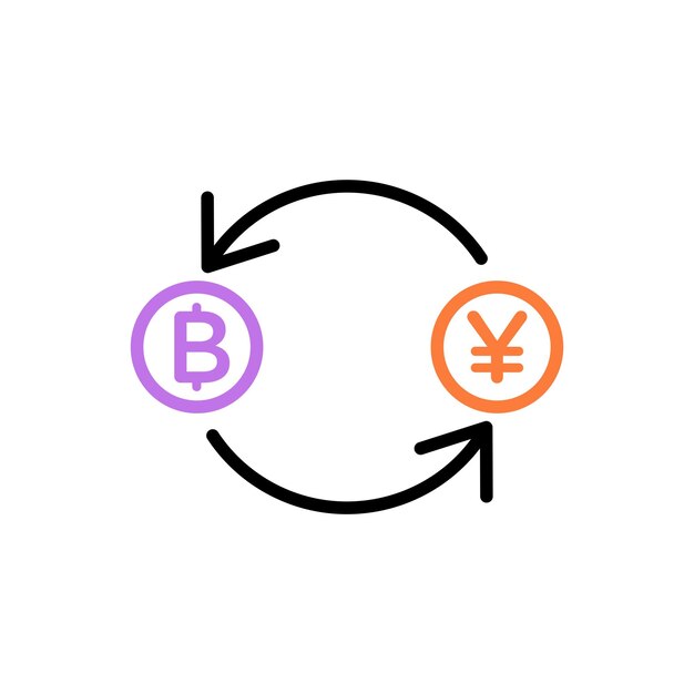 Modelo de vector de iconos de conversión de divisas