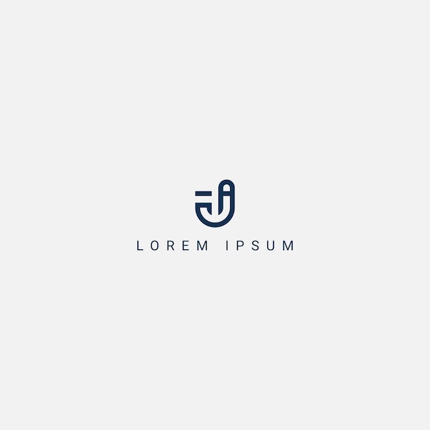 Modelo de vector de logotipo de monograma de la letra abstracta JF FJ Vector de ícono plano mínimo basado en inicial