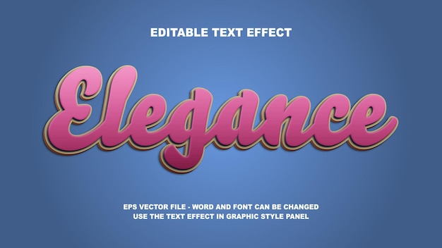 Modelo vectorial 3D de efecto de texto editable y elegancia