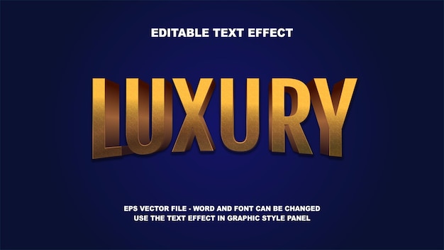 Modelo vectorial 3D de lujo con efecto de texto editable