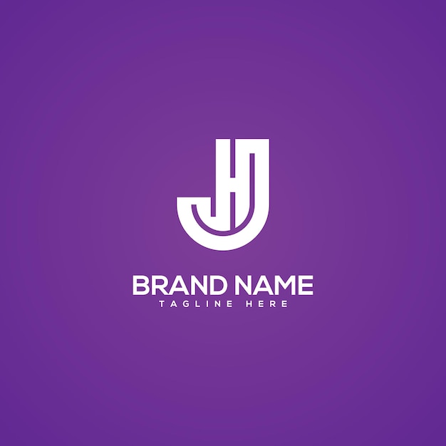 Modelo vectorial basado en el logotipo inicial de la letra monograma mínima JH HJ