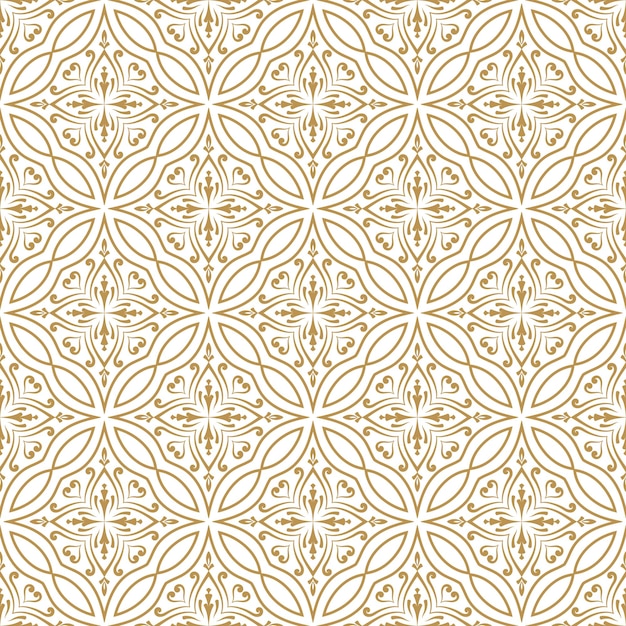 Modelo vectorial sin costuras de lujo dorado árabe islámico diseño floral abstracto dorado