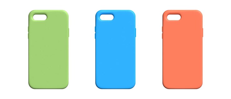 Vector modelo vectorial de cubierta colorida de teléfono móvil cascos de silicona plantilla para teléfonos inteligentes