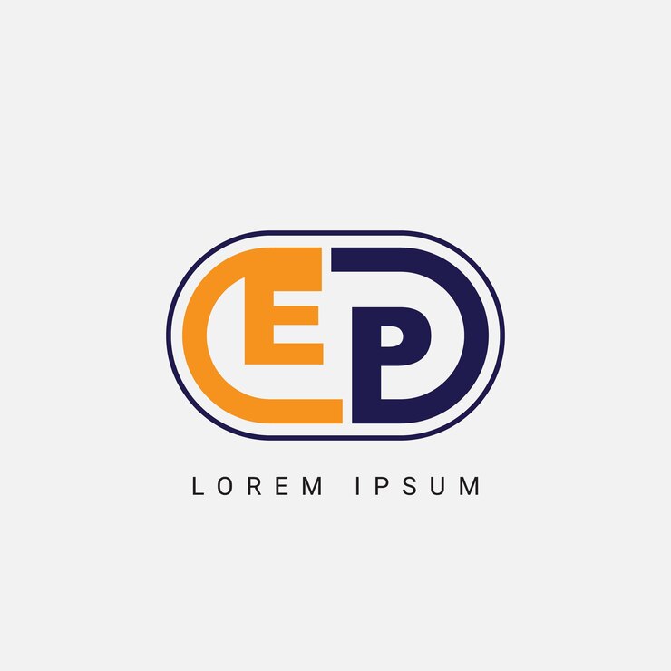 Vector modelo vectorial de diseño inicial del logotipo de la letra ep o pe