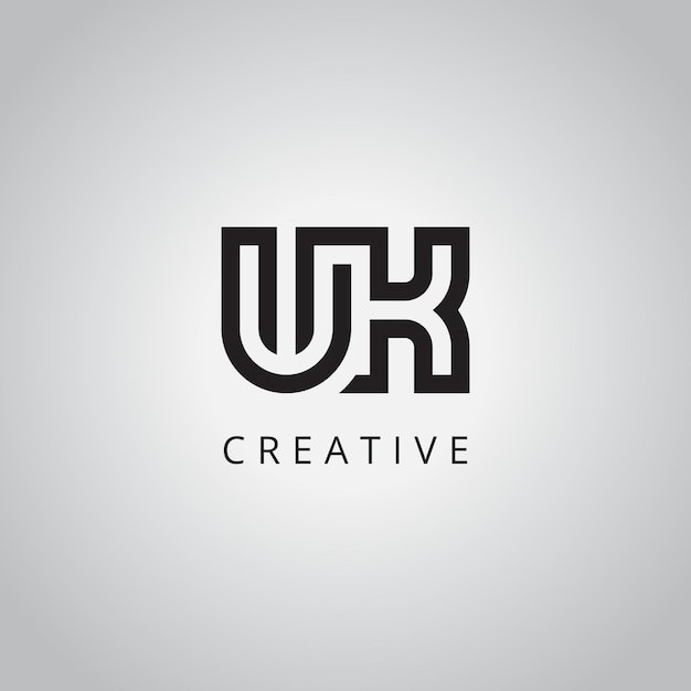 Modelo vectorial de diseño de logotipo comercial de Creative Minimal UK KU Letter