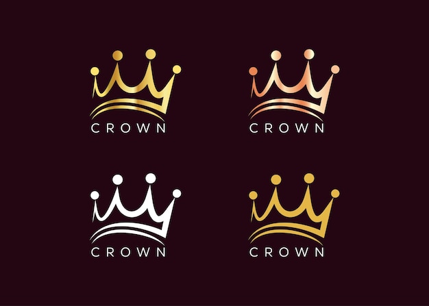 Modelo vectorial de diseño de logotipo de la corona de oro minimalista Diseño de logotipo del coro de reyes de lujo