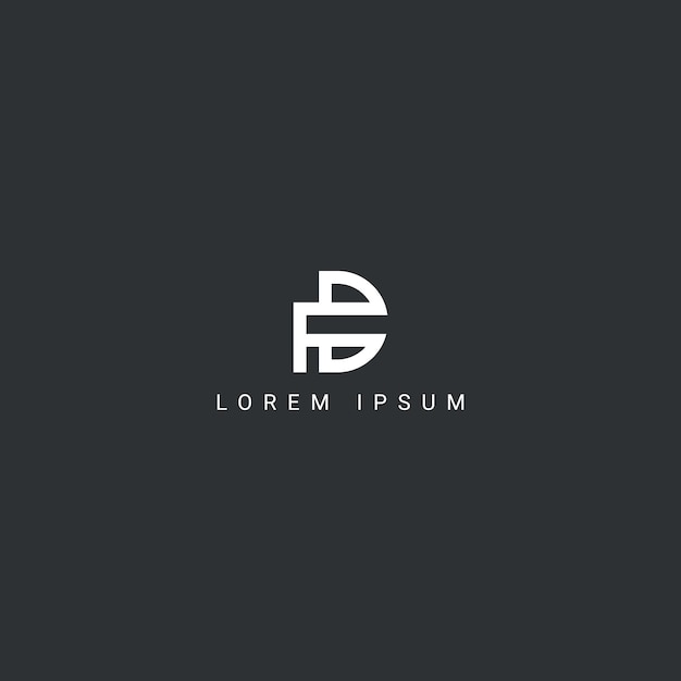 Modelo vectorial de diseño de logotipo de estilo simple de la letra FD DF