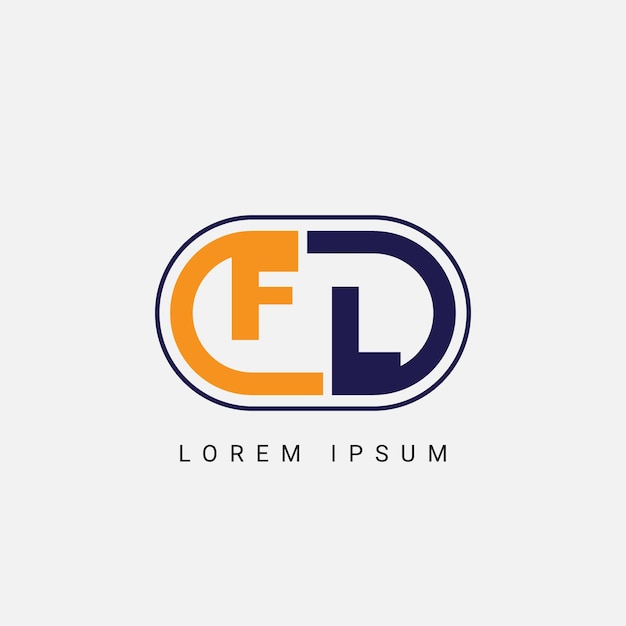 Vector modelo vectorial de diseño del logotipo inicial de la letra fl o lf