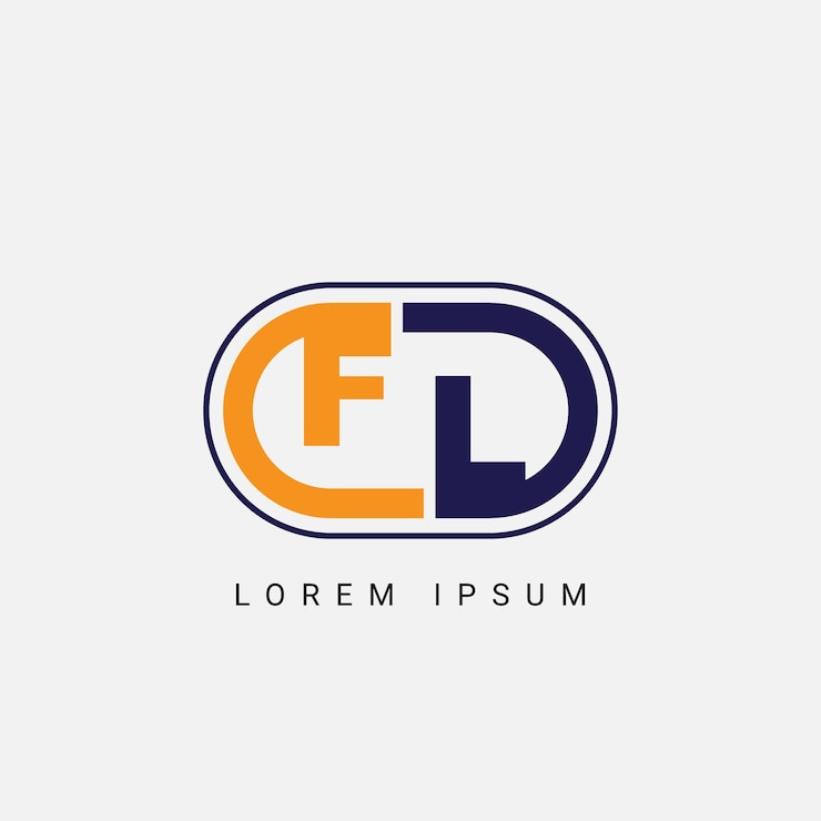 Vector modelo vectorial de diseño del logotipo inicial de la letra fl o lf