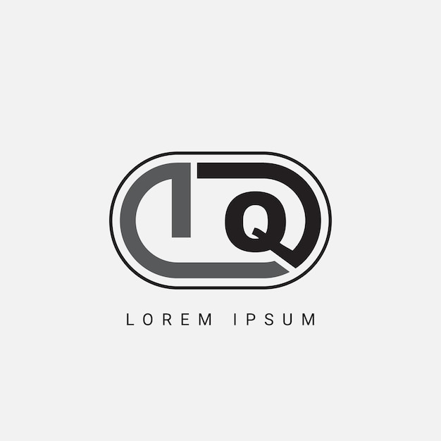 Modelo vectorial de diseño de logotipo inicial de la letra IQ o QI