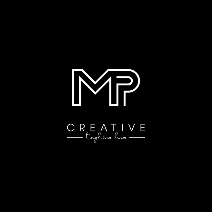Vector modelo vectorial de diseño de logotipo de línea elegante basado en la inicial de la letra única creativa mp pm