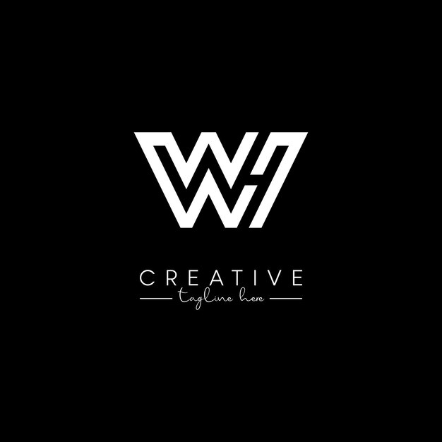 Modelo vectorial de diseño de logotipo de línea elegante basado en la letra creativa única WH HW inicial