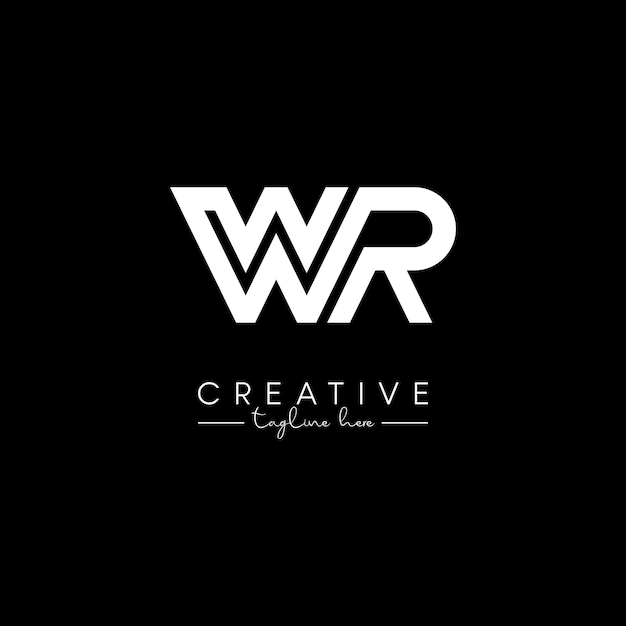 Modelo vectorial de diseño de logotipo de línea elegante basado en la letra creativa única WR RW inicial