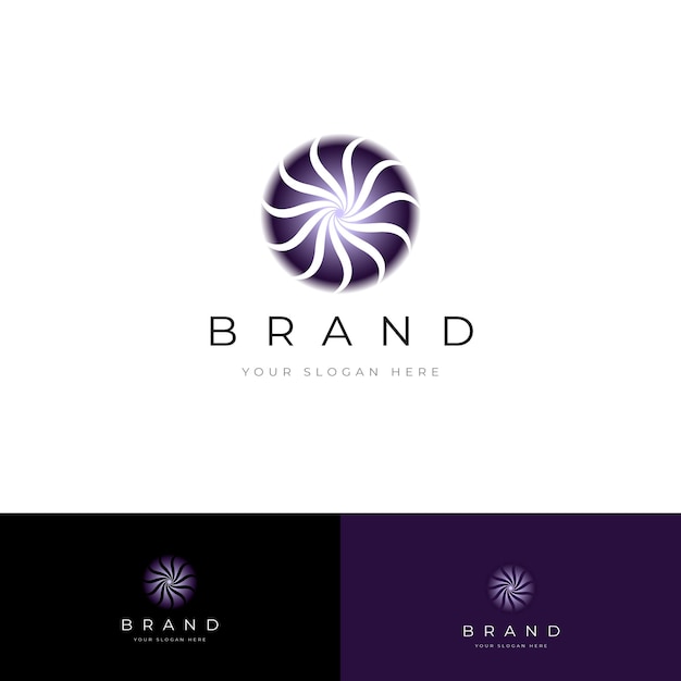 Modelo vectorial de diseño de logotipo de lujo y púrpura mágico