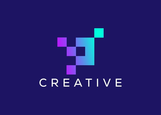 Modelo vectorial de diseño de logotipo minimalista y de tecnología moderna Moderno creativo de alta tecnología innovadora