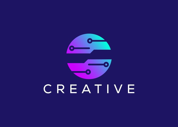 Modelo vectorial de diseño de logotipo minimalista y de tecnología moderna Moderno creativo de alta tecnología innovadora
