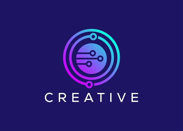Modelo vectorial de diseño de logotipo minimalista y de tecnología moderna Moderno creativo de alta tecnología innovadora