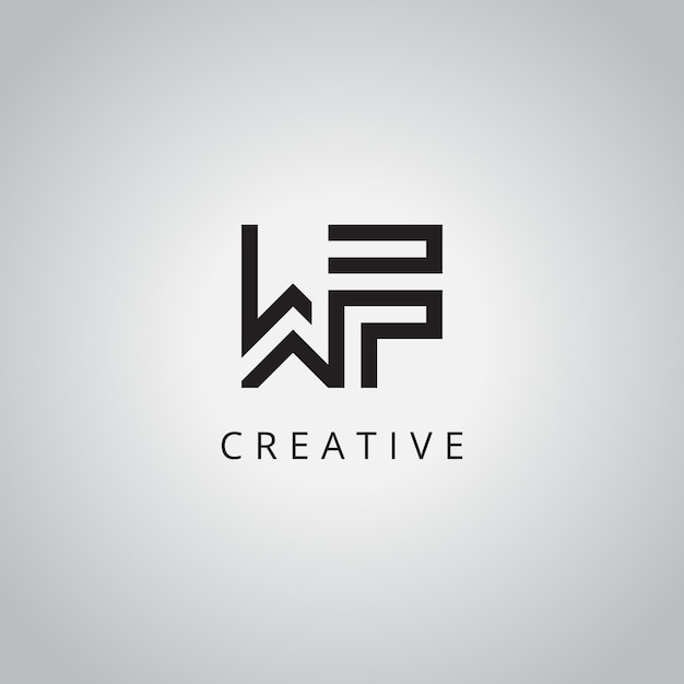 Modelo vectorial de diseño de logotipo de negocio de Creative Minimal wf fw Letter