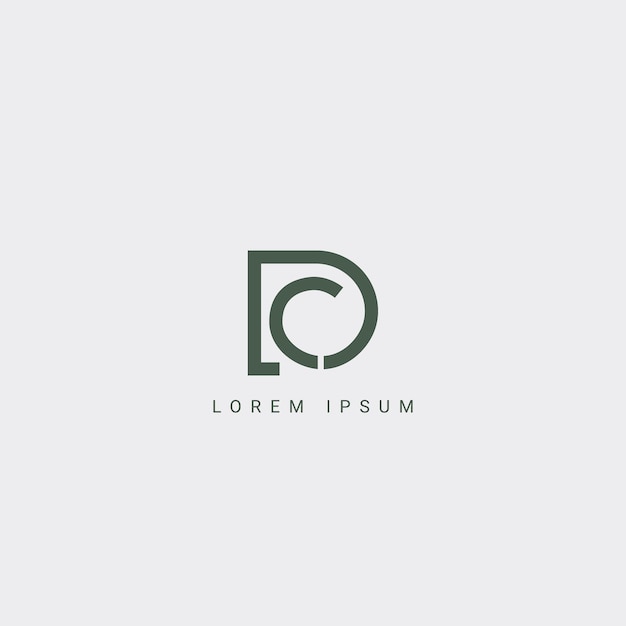 Modelo vectorial de diseño de logotipo de negocio de estilo simple de CD DC o letra de CD