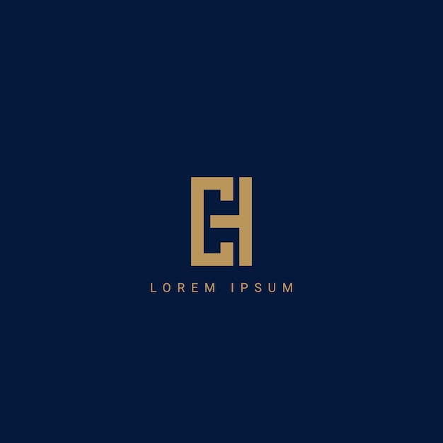 Modelo vectorial de diseño de logotipo de negocio de estilo simple de la letra CH HC o CH