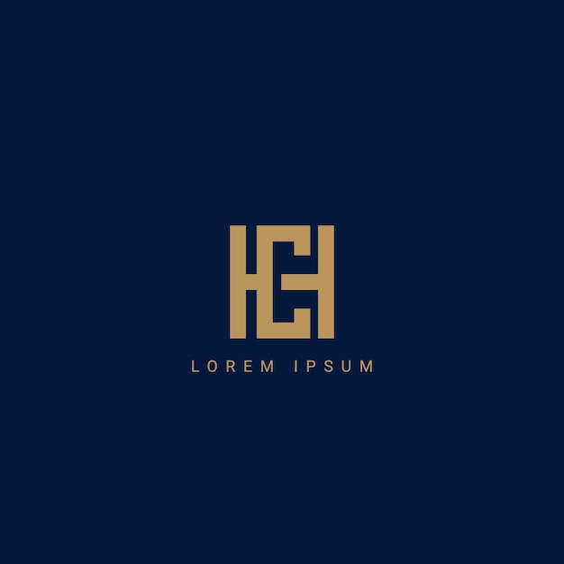 Modelo vectorial de diseño de logotipo de negocio de estilo simple de la letra CH HC o CH