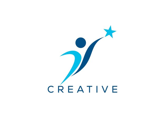 Modelo vectorial de diseño de logotipo de personas de éxito minimalista Logo de personas de crecimiento empresarial creativo