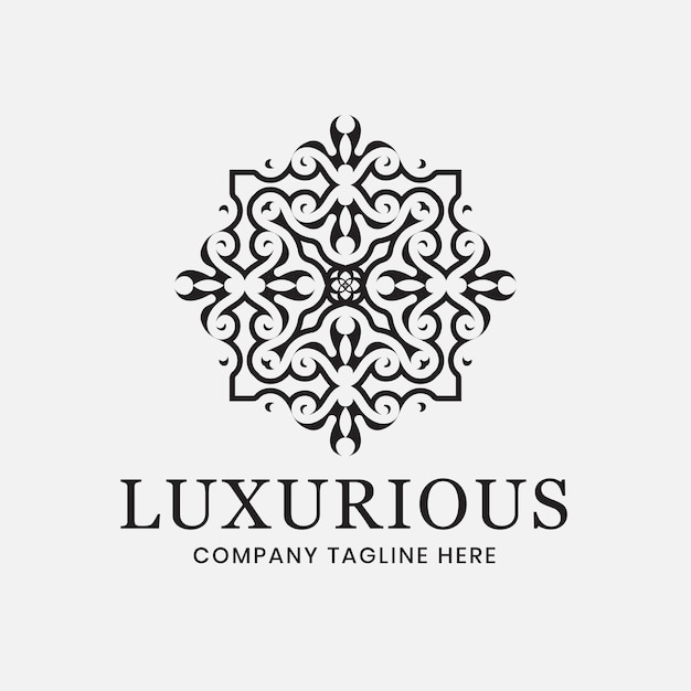 Modelo vectorial de diseño de logotipo real de lujo