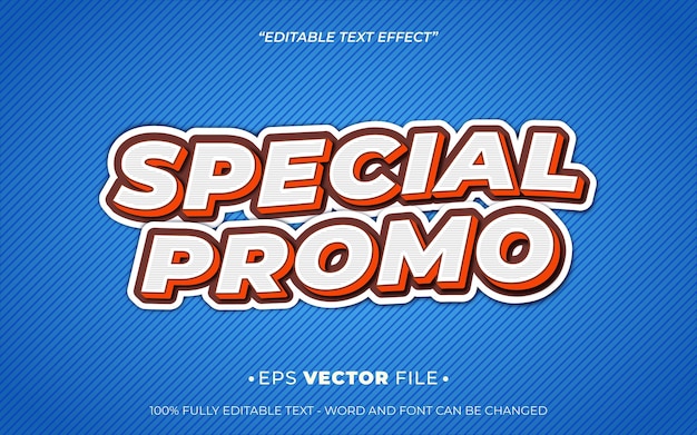 Modelo vectorial de efecto de texto editable de estilo retro especial para publicidad en las redes sociales