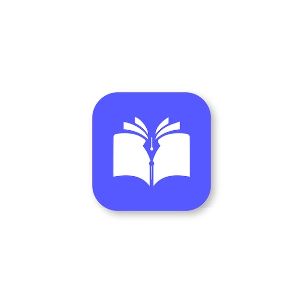 Modelo vectorial de libro vectorial y logotipo de bolígrafo