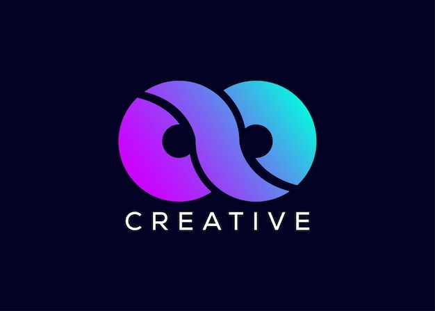 Modelo vectorial de logotipo infinito creativo y minimalista de colores Logotipo de colores sin límites modernos