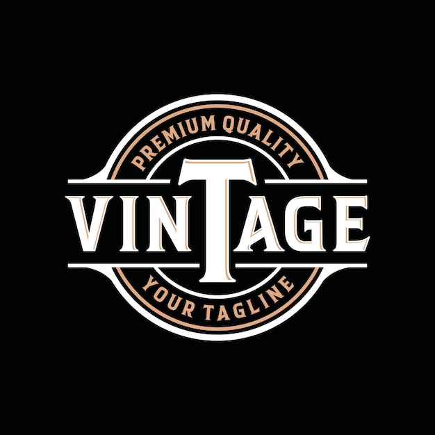 Modelo vectorial de logotipo de insignia de etiqueta retro clásico
