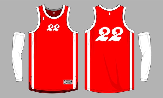 Modelo vectorial de plantilla de camiseta de baloncesto