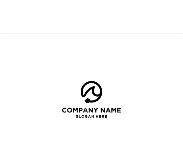 Modelo vectorial de podcast y logotipo de ola de agua