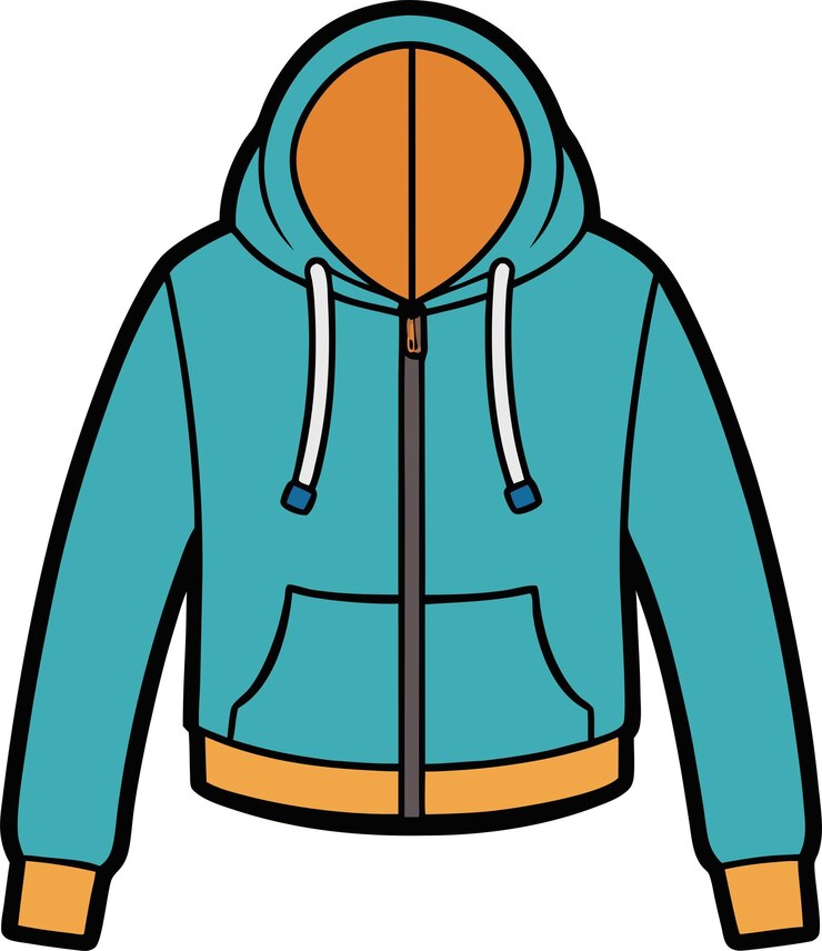 Vector modelo vectorial de sudadera con cremallera recortada vistas delanteras y traseras diseño personalizable aislado en ba blanco