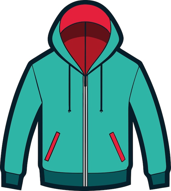 Modelo vectorial de sudadera con cremallera recortada vistas delanteras y traseras diseño personalizable aislado en ba blanco