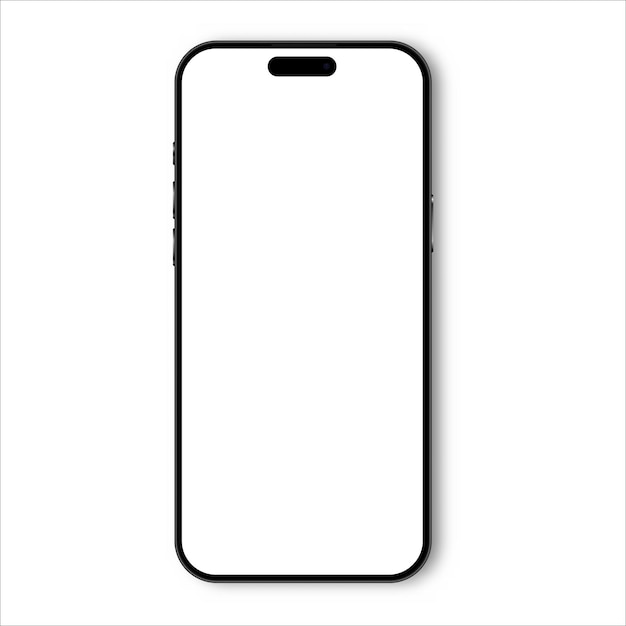 Modelo vectorial de teléfono inteligente icona de tecnología de plantilla de teléfono móvil moderno con pantalla en blanco