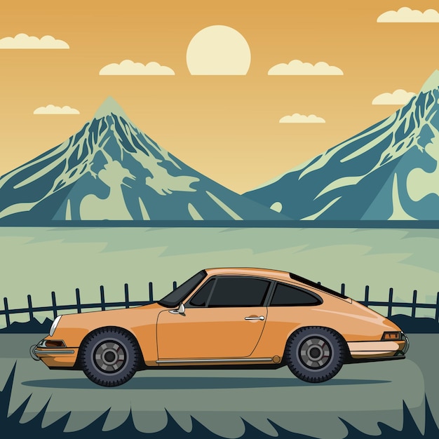 Modelo vectorial de la vista lateral del automóvil