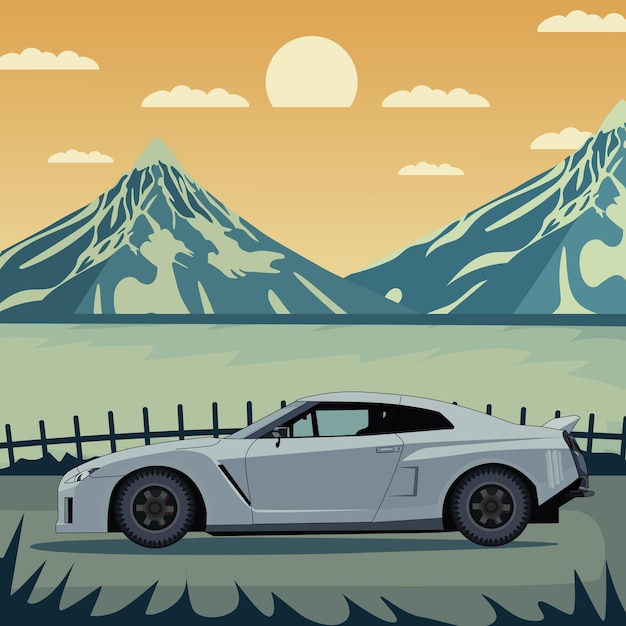 Modelo vectorial de la vista lateral del automóvil