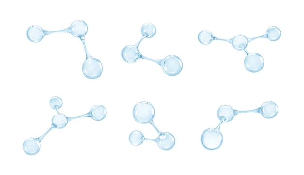 Modelos 3D de moléculas o átomos Estructuras moleculares abstractas 3D aisladas sobre un fondo blanco