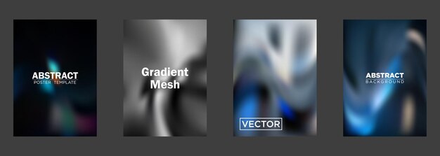 Modelos de carteles vectoriales de fondos de malla gradiente abstractos